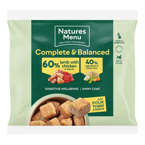 Natures Menu Complete & Balanced 60/40 Lamb With Chicken, Salmon, Vegetables & Brown Rice 1Kg